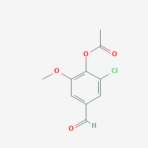 molecular formula C10H9ClO4 B2599506 2-Chloro-4-formyl-6-methoxyphenyl acetate CAS No. 63055-10-7