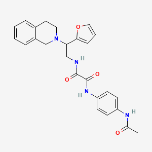 molecular formula C25H26N4O4 B2599525 N'-(4-acetamidophenyl)-N-[2-(furan-2-yl)-2-(1,2,3,4-tetrahydroisoquinolin-2-yl)ethyl]ethanediamide CAS No. 903259-61-0