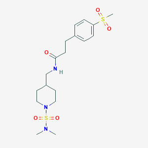 molecular formula C18H29N3O5S2 B2599531 N-{[1-(dimethylsulfamoyl)piperidin-4-yl]methyl}-3-(4-methanesulfonylphenyl)propanamide CAS No. 2415562-36-4