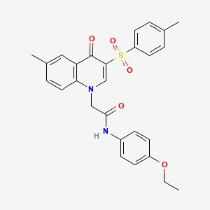 molecular formula C27H26N2O5S B2599540 N-(4-ethoxyphenyl)-2-[6-methyl-3-(4-methylbenzenesulfonyl)-4-oxo-1,4-dihydroquinolin-1-yl]acetamide CAS No. 902278-50-6
