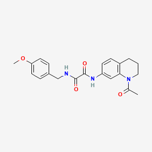 molecular formula C21H23N3O4 B2599593 N-(1-acetyl-1,2,3,4-tetrahydroquinolin-7-yl)-N'-[(4-methoxyphenyl)methyl]ethanediamide CAS No. 898424-18-5