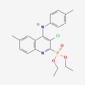 molecular formula C21H24ClN2O3P B2599609 diethyl {3-chloro-6-methyl-4-[(4-methylphenyl)amino]quinolin-2-yl}phosphonate CAS No. 107292-76-2