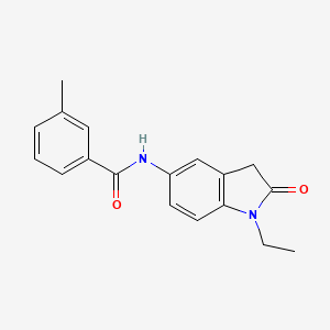 molecular formula C18H18N2O2 B2599716 N-(1-ethyl-2-oxo-2,3-dihydro-1H-indol-5-yl)-3-methylbenzamide CAS No. 921813-23-2