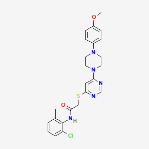 molecular formula C24H26ClN5O2S B2599727 N-(2-chloro-6-methylphenyl)-2-({6-[4-(4-methoxyphenyl)piperazin-1-yl]pyrimidin-4-yl}sulfanyl)acetamide CAS No. 1251582-40-7