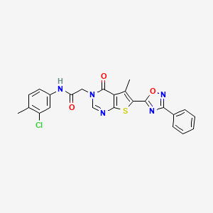 B2599731 N-(3-chloro-4-methylphenyl)-2-(5-methyl-4-oxo-6-(3-phenyl-1,2,4-oxadiazol-5-yl)thieno[2,3-d]pyrimidin-3(4H)-yl)acetamide CAS No. 1242964-15-3