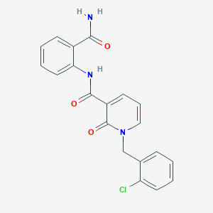 molecular formula C20H16ClN3O3 B2599738 N-(2-carbamoylphenyl)-1-(2-chlorobenzyl)-2-oxo-1,2-dihydropyridine-3-carboxamide CAS No. 946304-06-9