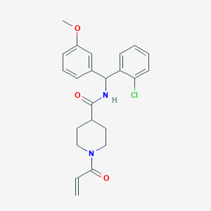 molecular formula C23H25ClN2O3 B2599768 N-[(2-Chlorophenyl)-(3-methoxyphenyl)methyl]-1-prop-2-enoylpiperidine-4-carboxamide CAS No. 2361758-52-1