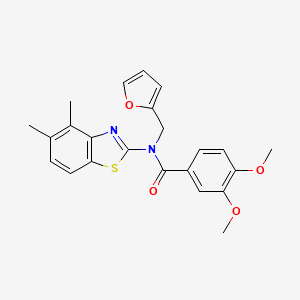 molecular formula C23H22N2O4S B2599776 N-(4,5-dimethylbenzo[d]thiazol-2-yl)-N-(furan-2-ylmethyl)-3,4-dimethoxybenzamide CAS No. 922447-80-1