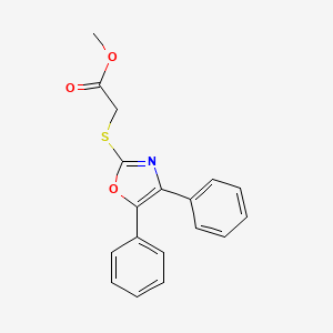 molecular formula C18H15NO3S B2599790 Methyl 2-[(4,5-diphenyl-1,3-oxazol-2-yl)sulfanyl]acetate CAS No. 391229-32-6