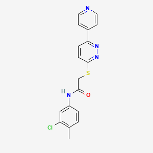 molecular formula C18H15ClN4OS B2599798 N-(3-chloro-4-methylphenyl)-2-{[6-(pyridin-4-yl)pyridazin-3-yl]sulfanyl}acetamide CAS No. 872987-86-5