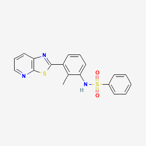 N-(2-methyl-3-(thiazolo[5,4-b]pyridin-2-yl)phenyl)benzenesulfonamide