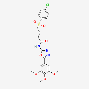 4-((4-chlorophenyl)sulfonyl)-N-(5-(3,4,5-trimethoxyphenyl)-1,3,4-oxadiazol-2-yl)butanamide