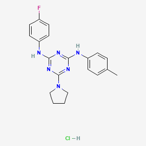N2-(4-fluorophenyl)-6-(pyrrolidin-1-yl)-N4-(p-tolyl)-1,3,5-triazine-2,4-diamine hydrochloride