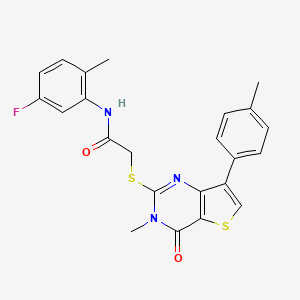 N-(5-fluoro-2-methylphenyl)-2-{[3-methyl-7-(4-methylphenyl)-4-oxo-3,4-dihydrothieno[3,2-d]pyrimidin-2-yl]sulfanyl}acetamide