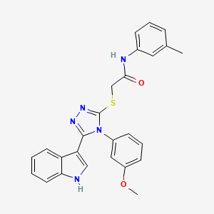 2-((5-(1H-indol-3-yl)-4-(3-methoxyphenyl)-4H-1,2,4-triazol-3-yl)thio)-N-(m-tolyl)acetamide