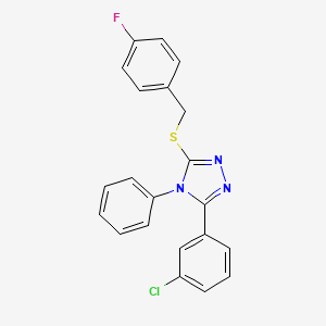 3-(3-Chlorophenyl)-5-[(4-fluorophenyl)methylsulfanyl]-4-phenyl-1,2,4-triazole