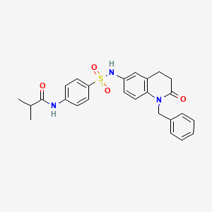 molecular formula C26H27N3O4S B2599855 N-{4-[(1-benzyl-2-oxo-1,2,3,4-tetrahydroquinolin-6-yl)sulfamoyl]phenyl}-2-methylpropanamide CAS No. 951573-06-1