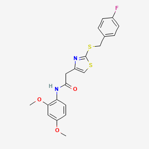 B2599859 N-(2,4-dimethoxyphenyl)-2-(2-((4-fluorobenzyl)thio)thiazol-4-yl)acetamide CAS No. 941981-80-2