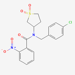 molecular formula C18H17ClN2O5S B2599881 N-(4-chlorobenzyl)-N-(1,1-dioxidotetrahydrothiophen-3-yl)-2-nitrobenzamide CAS No. 620557-31-5