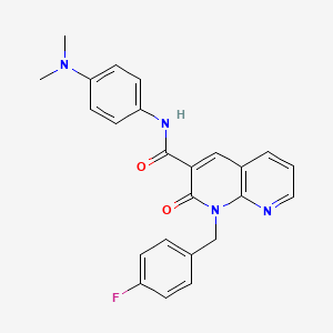 molecular formula C24H21FN4O2 B2599892 N-[4-(dimethylamino)phenyl]-1-[(4-fluorophenyl)methyl]-2-oxo-1,2-dihydro-1,8-naphthyridine-3-carboxamide CAS No. 946252-11-5