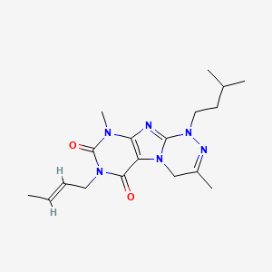 (E)-7-(but-2-en-1-yl)-1-isopentyl-3,9-dimethyl-1,4-dihydro-[1,2,4]triazino[3,4-f]purine-6,8(7H,9H)-dione