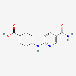 4-[(5-Carbamoylpyridin-2-yl)amino]cyclohexane-1-carboxylic acid