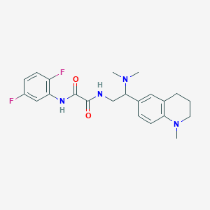 molecular formula C22H26F2N4O2 B2599949 N'-(2,5-difluorophenyl)-N-[2-(dimethylamino)-2-(1-methyl-1,2,3,4-tetrahydroquinolin-6-yl)ethyl]ethanediamide CAS No. 922011-96-9
