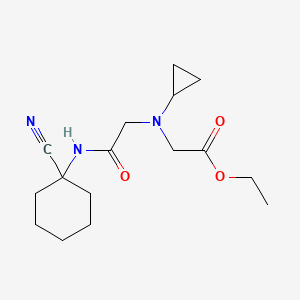 molecular formula C16H25N3O3 B2599955 Ethyl 2-({[(1-cyanocyclohexyl)carbamoyl]methyl}(cyclopropyl)amino)acetate CAS No. 1281156-88-4