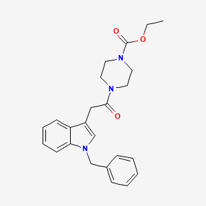 molecular formula C24H27N3O3 B2599956 ethyl 4-(2-(1-benzyl-1H-indol-3-yl)acetyl)piperazine-1-carboxylate CAS No. 922126-37-2