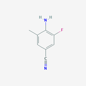 molecular formula C8H7FN2 B2600002 4-Amino-3-fluoro-5-methylbenzonitrile CAS No. 1465326-80-0