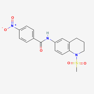 molecular formula C17H17N3O5S B2600057 N-(1-methanesulfonyl-1,2,3,4-tetrahydroquinolin-6-yl)-4-nitrobenzamide CAS No. 942007-17-2