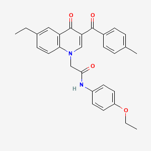 molecular formula C29H28N2O4 B2600060 N-(4-ethoxyphenyl)-2-[6-ethyl-3-(4-methylbenzoyl)-4-oxo-1,4-dihydroquinolin-1-yl]acetamide CAS No. 898343-99-2