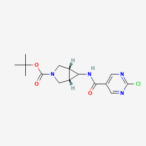 molecular formula C15H19ClN4O3 B2600085 Tert-butyl (1S,5R)-6-[(2-chloropyrimidine-5-carbonyl)amino]-3-azabicyclo[3.1.0]hexane-3-carboxylate CAS No. 2402789-26-6