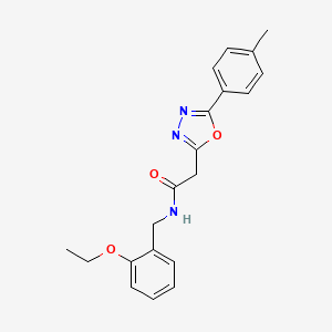 molecular formula C20H21N3O3 B2600092 N-[(2-ethoxyphenyl)methyl]-2-[5-(4-methylphenyl)-1,3,4-oxadiazol-2-yl]acetamide CAS No. 1286716-84-4