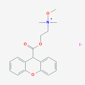 molecular formula C19H22INO4 B026001 methoxy-dimethyl-[2-(9H-xanthene-9-carbonyloxy)ethyl]azanium iodide CAS No. 102571-27-7