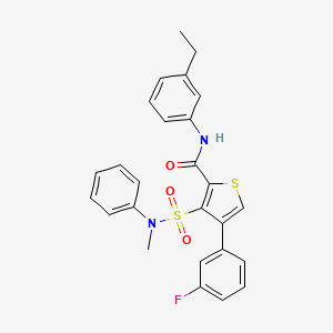 molecular formula C26H23FN2O3S2 B2600158 N-(3-ethylphenyl)-4-(3-fluorophenyl)-3-[methyl(phenyl)sulfamoyl]thiophene-2-carboxamide CAS No. 1114653-93-8