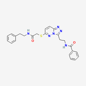B2600179 N-(2-(6-((2-oxo-2-(phenethylamino)ethyl)thio)-[1,2,4]triazolo[4,3-b]pyridazin-3-yl)ethyl)benzamide CAS No. 893992-22-8