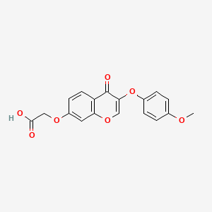 molecular formula C18H14O7 B2600187 2-[3-(4-Methoxyphenoxy)-4-oxochromen-7-yl]oxyacetic acid CAS No. 302951-18-4