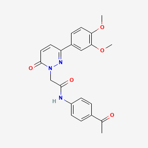 molecular formula C22H21N3O5 B2600205 N-(4-acetylphenyl)-2-[3-(3,4-dimethoxyphenyl)-6-oxo-1,6-dihydropyridazin-1-yl]acetamide CAS No. 899989-84-5