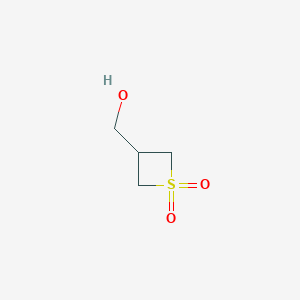 molecular formula C4H8O3S B2600258 3-(Hydroxymethyl)-1lambda6-thietane-1,1-dione CAS No. 1784143-03-8