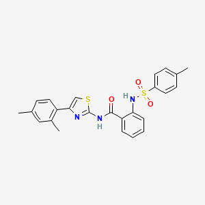 molecular formula C25H23N3O3S2 B2600297 N-[4-(2,4-dimethylphenyl)-1,3-thiazol-2-yl]-2-(4-methylbenzenesulfonamido)benzamide CAS No. 442535-83-3