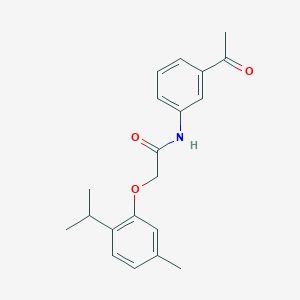 molecular formula C20H23NO3 B2600303 N-(3-acetylphenyl)-2-[5-methyl-2-(propan-2-yl)phenoxy]acetamide CAS No. 303795-87-1