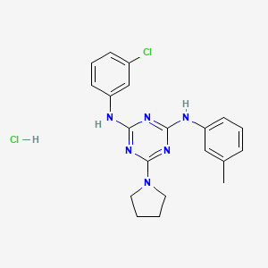 N2-(3-chlorophenyl)-6-(pyrrolidin-1-yl)-N4-(m-tolyl)-1,3,5-triazine-2,4-diamine hydrochloride