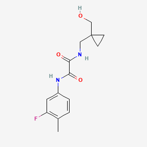 molecular formula C14H17FN2O3 B2600311 N1-(3-fluoro-4-methylphenyl)-N2-((1-(hydroxymethyl)cyclopropyl)methyl)oxalamide CAS No. 1251687-30-5