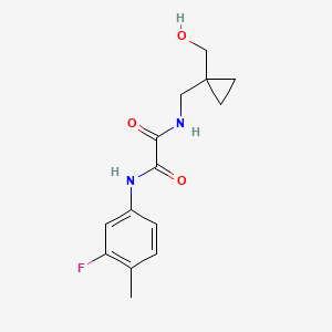 B2600311 N1-(3-fluoro-4-methylphenyl)-N2-((1-(hydroxymethyl)cyclopropyl)methyl)oxalamide CAS No. 1251687-30-5