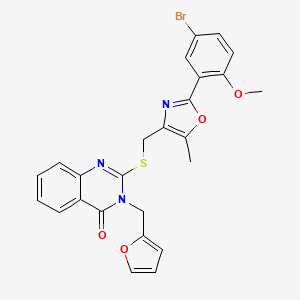 2-(((2-(5-bromo-2-methoxyphenyl)-5-methyloxazol-4-yl)methyl)thio)-3-(furan-2-ylmethyl)quinazolin-4(3H)-one