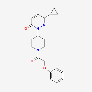 molecular formula C20H23N3O3 B2600316 6-Cyclopropyl-2-[1-(2-phenoxyacetyl)piperidin-4-yl]-2,3-dihydropyridazin-3-one CAS No. 2319725-03-4