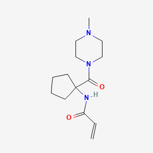 molecular formula C14H23N3O2 B2600321 N-[1-(4-methylpiperazine-1-carbonyl)cyclopentyl]prop-2-enamide CAS No. 2094627-98-0