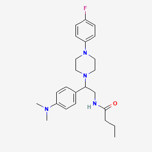 molecular formula C24H33FN4O B2600324 N-{2-[4-(dimethylamino)phenyl]-2-[4-(4-fluorophenyl)piperazin-1-yl]ethyl}butanamide CAS No. 946243-49-8