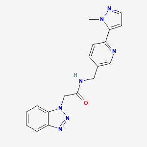2-(1H-benzo[d][1,2,3]triazol-1-yl)-N-((6-(1-methyl-1H-pyrazol-5-yl)pyridin-3-yl)methyl)acetamide